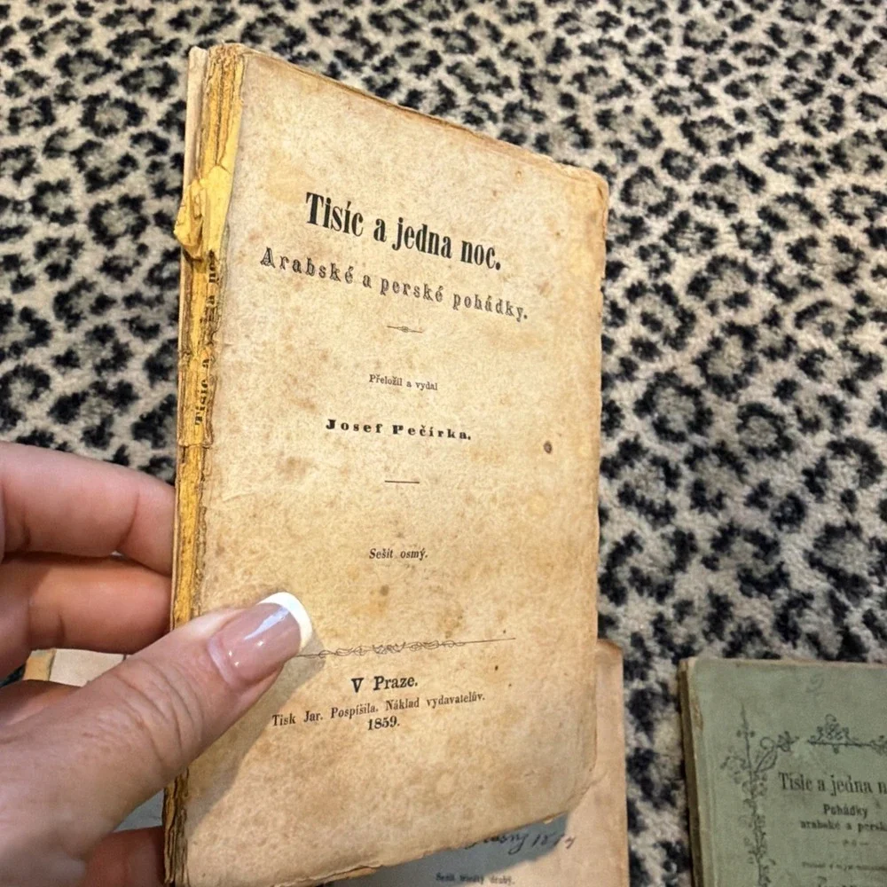 Lot 9‎ Antique Czech Arabian Nights Books 1859-1873 Josef Pecirka Prague Parts